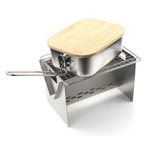 Load image into Gallery viewer, Outdoor Mini Barbecue Oven Stainless Steel Folding Card Type Bbq Stove Camping Barbecue Tools
