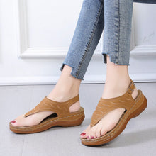 Load image into Gallery viewer, Summer Women Strap Sandals Flats Open Toe Solid Casual Shoes Rome Wedges
