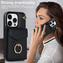 Load image into Gallery viewer, Luxury Leather Phone Case For iPhone 14 13 12 Mini 11 Pro X XS Max XR  Wallet Card Holder Stand Back Cover

