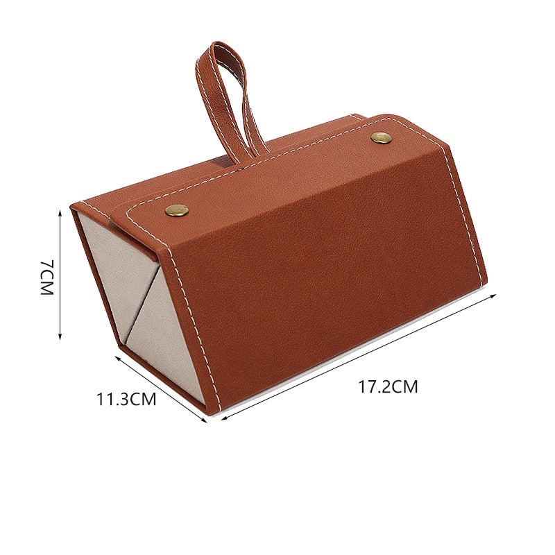 Sunglasses Organizer Box 2/3/4/5/6 Multi-slot Storage Folding Portable Travel PU Leather Case Home Storage