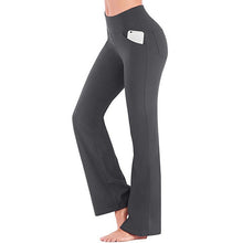 Load image into Gallery viewer, Women Casual Solid Color Slim Yoga Pants High Waisted Fitness Tummy Control Flare Leg Pants
