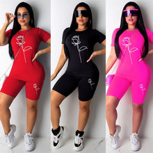 Load image into Gallery viewer, Women Summer Fashion Casual Printed Shorts Two-piece Set Sports Set
