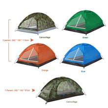 Load image into Gallery viewer, 2 Persons Waterproof Camping Tent PU 1000mm Polyester Fabric Single Layer Tent For Outdoor Hiking Travel Beach
