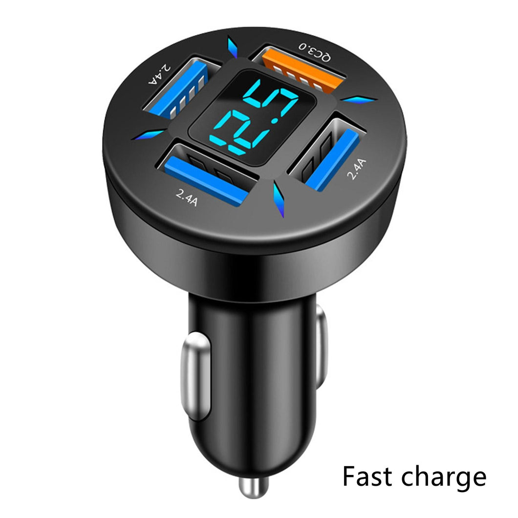 66W 4 Ports USB PD Quick Car Charger QC3.0 Type C Fast Charging Car Adapter Cigarette Lighter Socket Splitter For iPhone Xiaomi