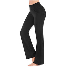 Load image into Gallery viewer, Women Casual Solid Color Slim Yoga Pants High Waisted Fitness Tummy Control Flare Leg Pants

