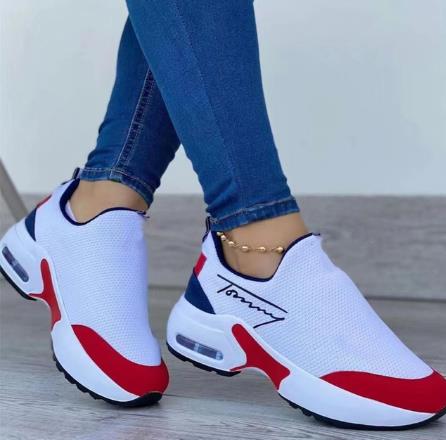 Women Sneakers Platform Solid Color Flats Ladies Shoes Casual Breathable Wedges Ladies Walking Sneakers
