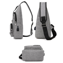 Load image into Gallery viewer, Men Anti Theft Chest Shoulder Bags Short  Leather Sling Pack Usb Charging

