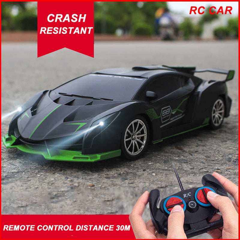 1:16 4 Channels RC Car With Led Light 2.4G Radio Remote Control Cars Sports Car High-speed Drift Car Boys Toys For Childrens 30M