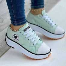 Load image into Gallery viewer, Classic Canvas Sneakers Solid Lace-Up Casual Platform Shoes for Women
