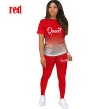 Load image into Gallery viewer, Summer Fashion Womens 2pc Set Ladies Casual Round Neck Short Sleeve T-shirt And Pants
