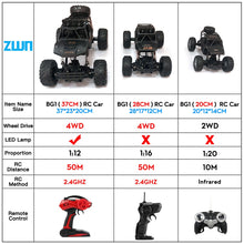 Load image into Gallery viewer, ZWN 1:12 / 1:16 4WD RC Car With Led Lights 2.4G Radio Remote Control Cars Buggy Off-Road Control Trucks Boys Toys for Children
