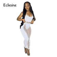 Load image into Gallery viewer, Women Mesh Sling Bodysuit  Sexy Low-cut Nightclub 2 Pcs  Outfits
