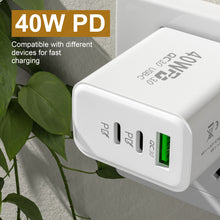 Load image into Gallery viewer, PD 60W Fast USB Charge Charger 3Ports US Plug Wall Charger Adapter For iPhone 14 13 Xiaomi Huawei Samsung USB C Phone Charger
