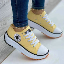 Load image into Gallery viewer, Classic Canvas Sneakers Solid Lace-Up Casual Platform Shoes for Women

