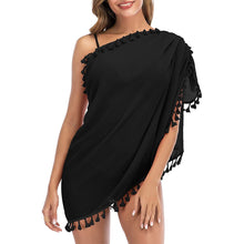 Load image into Gallery viewer, Swimsuit Coverups for Women Beach Bikini Wrap Sheer Short Skirt Scarf for Swimwear with Tassel

