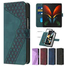 Load image into Gallery viewer, Wallet Case for Samsung Galaxy Z Fold 3 Embossed 3D Geometric PU Leather Flip Cove for Galaxy Z Fold 4
