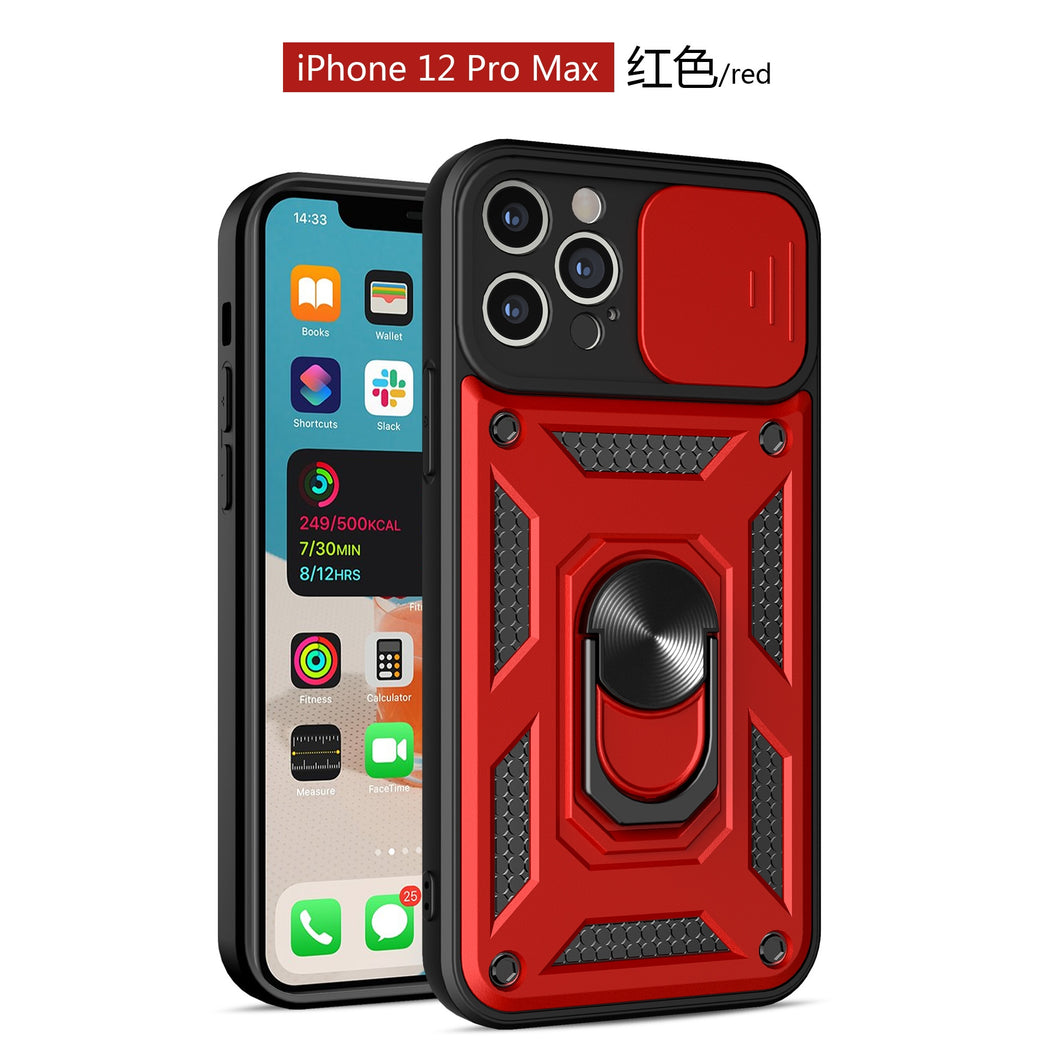 Slide Camera Lens Protect Armor Case for iPhone 14 13 11 12 Pro Max Mini XS XR X  Military Grade Bumpers Ring Cover
