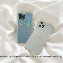Load image into Gallery viewer, Fashion Gradient Laser Love Heart Pattern Clear Phone Case For iPhone 11 13 12 Pro Max X XS XR 7 8 Plus SE 2020 Shockproof Back
