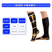 Load image into Gallery viewer, 1 Pair Unisex Copper Compression Socks Women Men Anti Fatigue Pain Relief Knee High Stockings 15-20 mmHg Graduated For ONDREJ - somethinggoodenterprise
