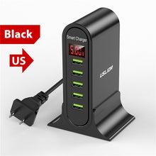 Load image into Gallery viewer, USLION 5 Port USB Charger For Xiaomi LED Display Multi USB Charging Station Universal Phone Desktop Wall Home US Plug - somethinggoodenterprise
