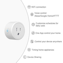 Load image into Gallery viewer, FrankEver Mini US Wifi Smart Plug Surge Protector 110-230V Voice Control Timer Smart Socket Work with Alexa Google Home Tuya - somethinggoodenterprise
