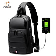 Load image into Gallery viewer, Rowe Classic Men Crossbody Bag Waterproof Business Shoulder Bags USB Charging Anti-theft Chest Bag For Men Fit For 9.7 Inch iPad
