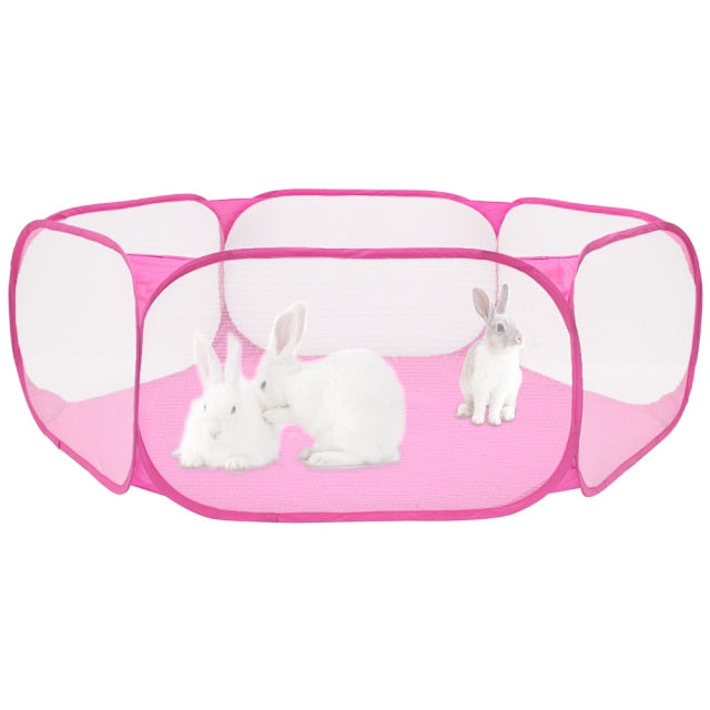 Portable Pet Fence Foldable Small Dog Cat Animal Cage Game Playground Fences for Hamster Chinchillas and Guinea- Pigs - somethinggoodenterprise
