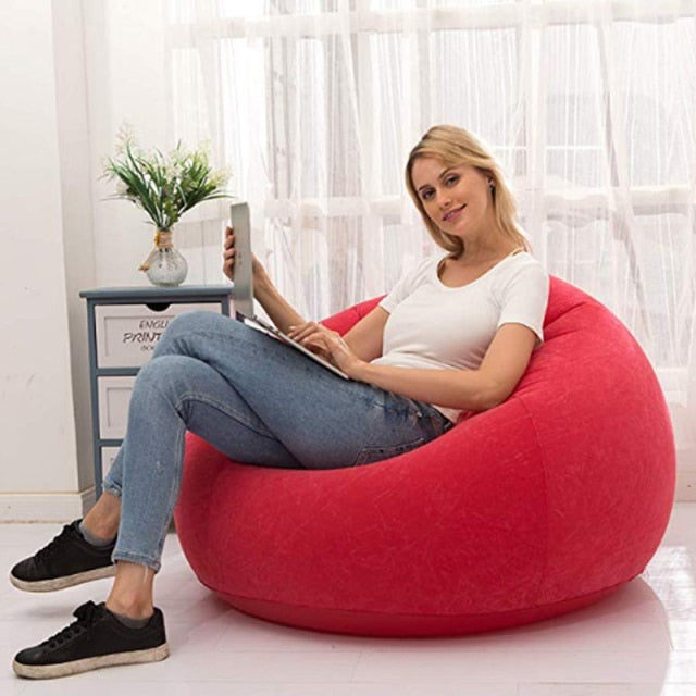 Large Lazy Inflatable Sofa Chairs PVC Lounger Seat Bean Bag Puff Couch Tatami Living Room Camping Backpacking Travl - somethinggoodenterprise