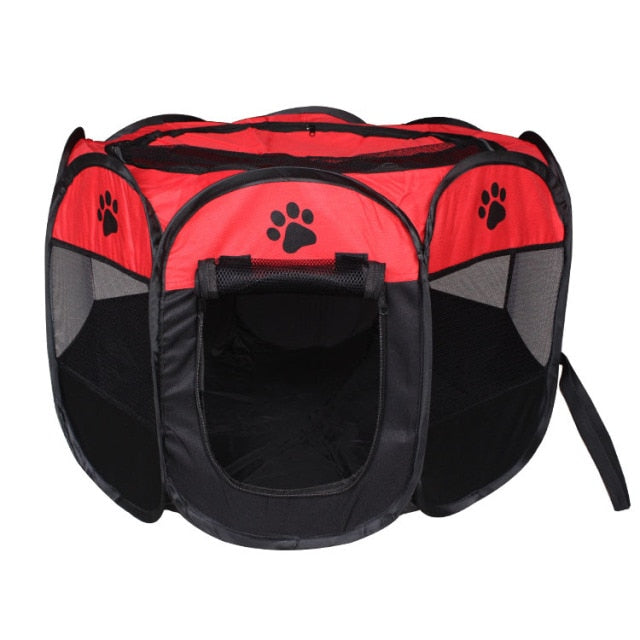 Portable Folding Tent Dog House Octagonal Cage For Cat Playpen Puppy Kennel Easy Operation Fence Outdoor Big Dogs House - somethinggoodenterprise