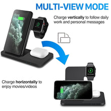 Load image into Gallery viewer, 15W 3 in 1 Qi Wireless Charger for iPhone 13 12 11 Pro XS XR X Fast Charging Dock Station For Apple Watch SE 6 5 4 3 AirPods Pro
