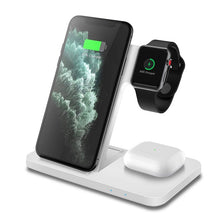 Load image into Gallery viewer, 15W 3 in 1 Qi Wireless Charger for iPhone 13 12 11 Pro XS XR X Fast Charging Dock Station For Apple Watch SE 6 5 4 3 AirPods Pro
