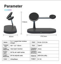 Load image into Gallery viewer, 4 in 1 Magnetic Fast Wireless Charger For iPhone 13 12 Pro Max Mini Charge Docking Station for Apple Watch 7 6 5 4 3 Airpods Pro
