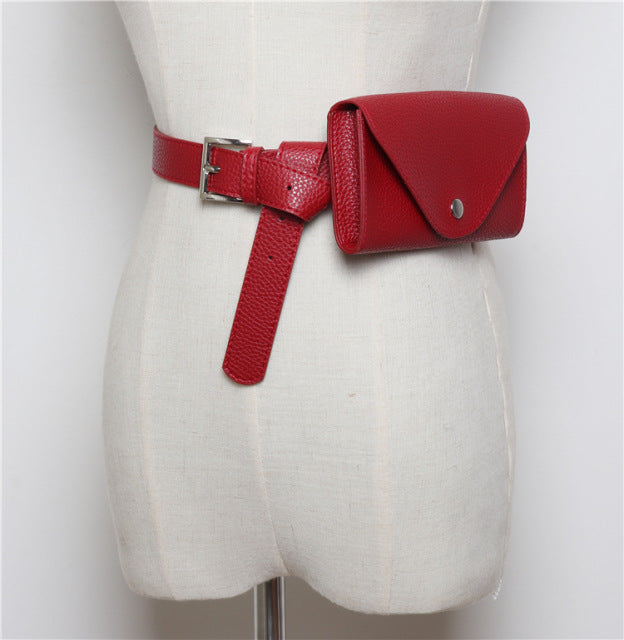 Waist Bag PU Leather Fanny Pack Femal Belt Phone Pouch Small Messenger Bags