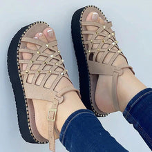 Load image into Gallery viewer, Women 2022 Gladiator Flat Heels Summer Shoes Ankle Strap Platform Sandals
