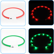 Load image into Gallery viewer, Dogs Cats LED Light Collars Rechargeable Flashing Night Collars USB Luminous Collar  Glowing In Dark
